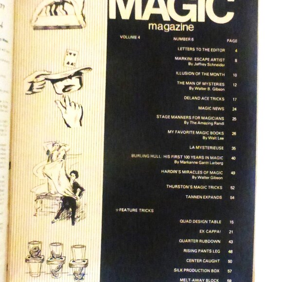 June 1977 Houdini's MAGIC MAGAZINE Magician Book Magic Tricks Magician Outfit - Picture 2 of 6